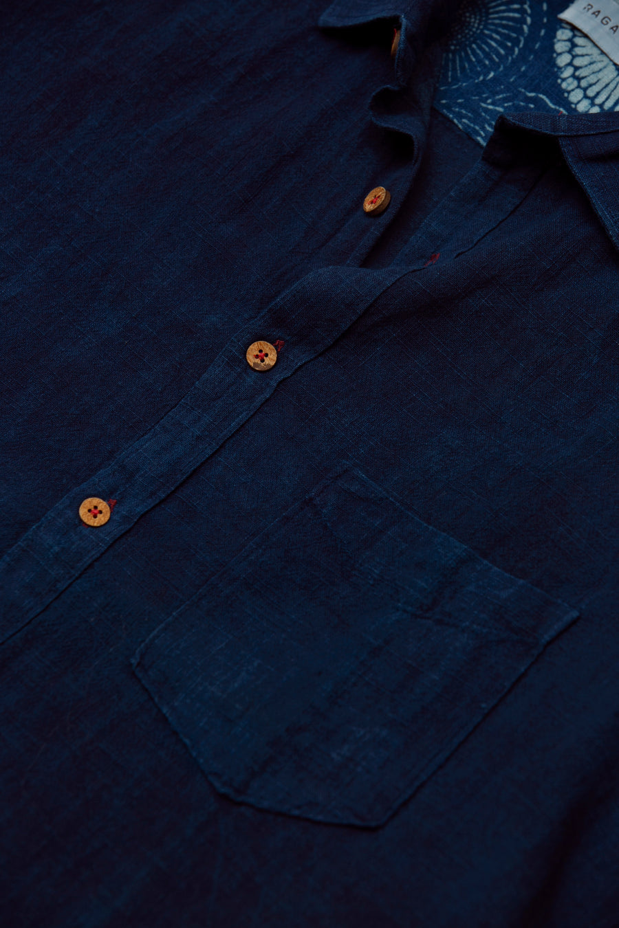 Maharasa Indigo Short Sleeve Button Down