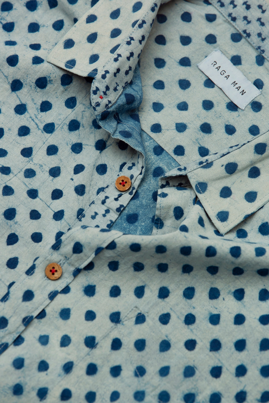 Fera Indigo Short Sleeve Button Down