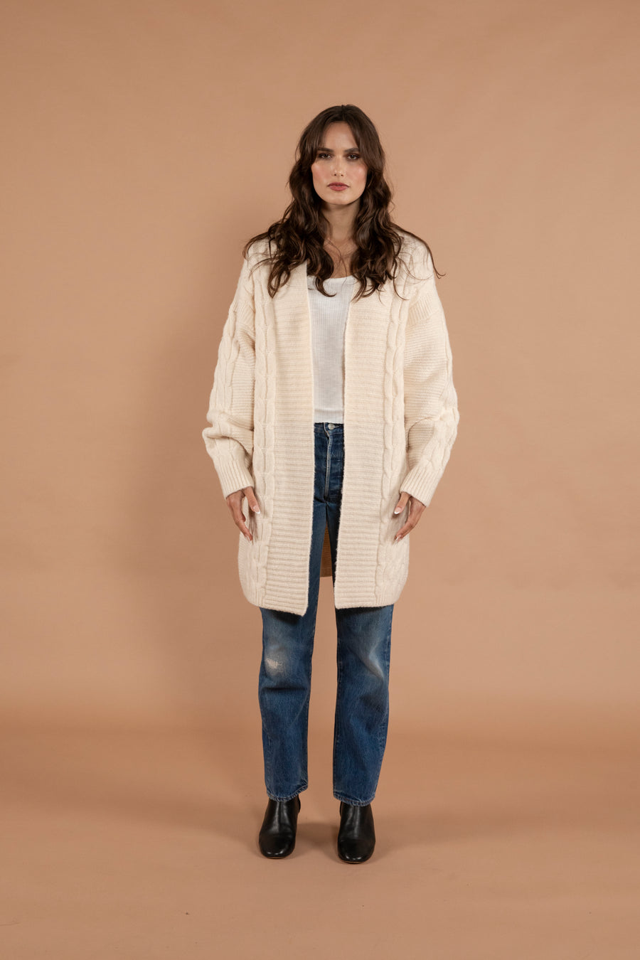 Sonia Long Open Cardigan