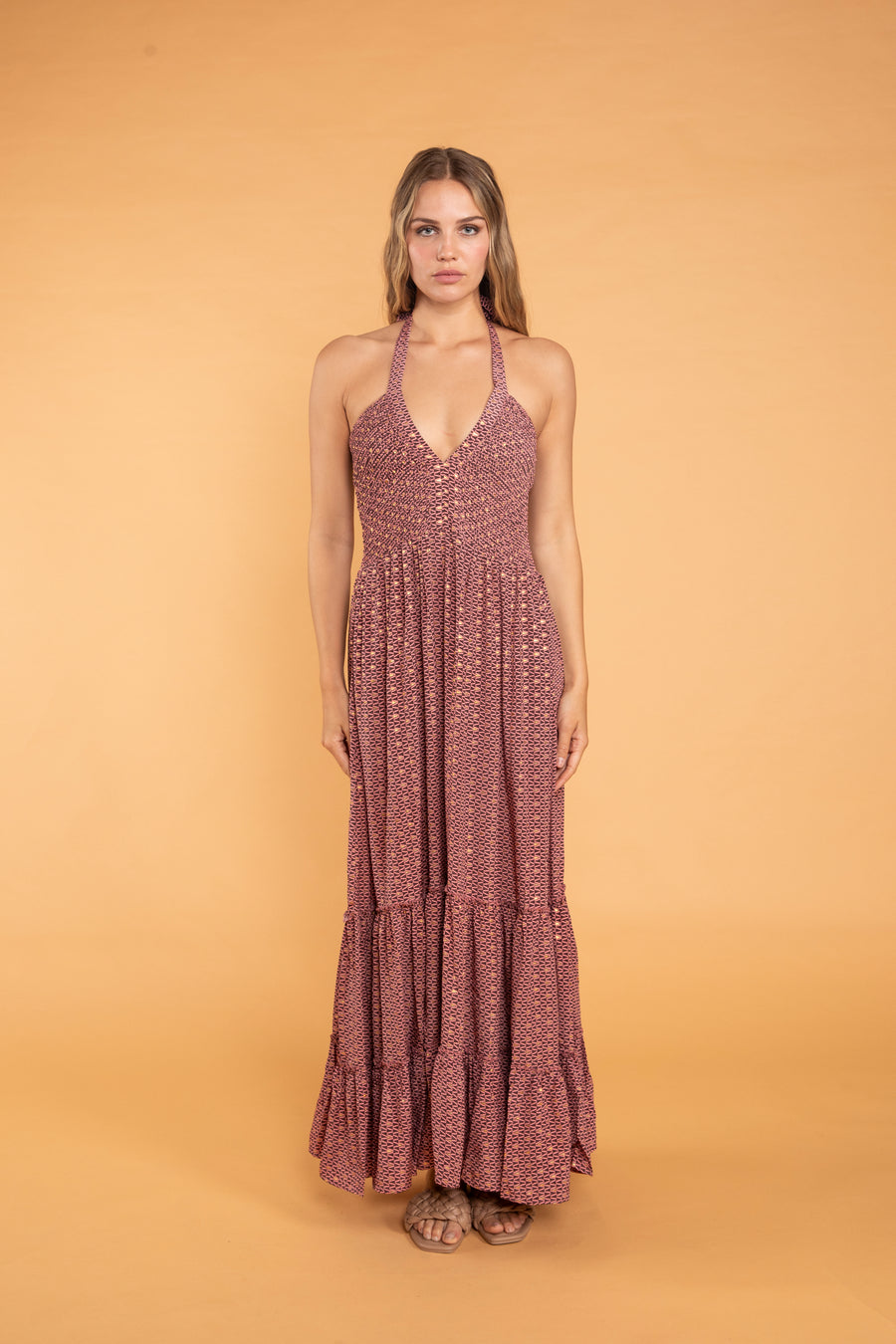 giana halter dress Gianna Halter Gown Red / S