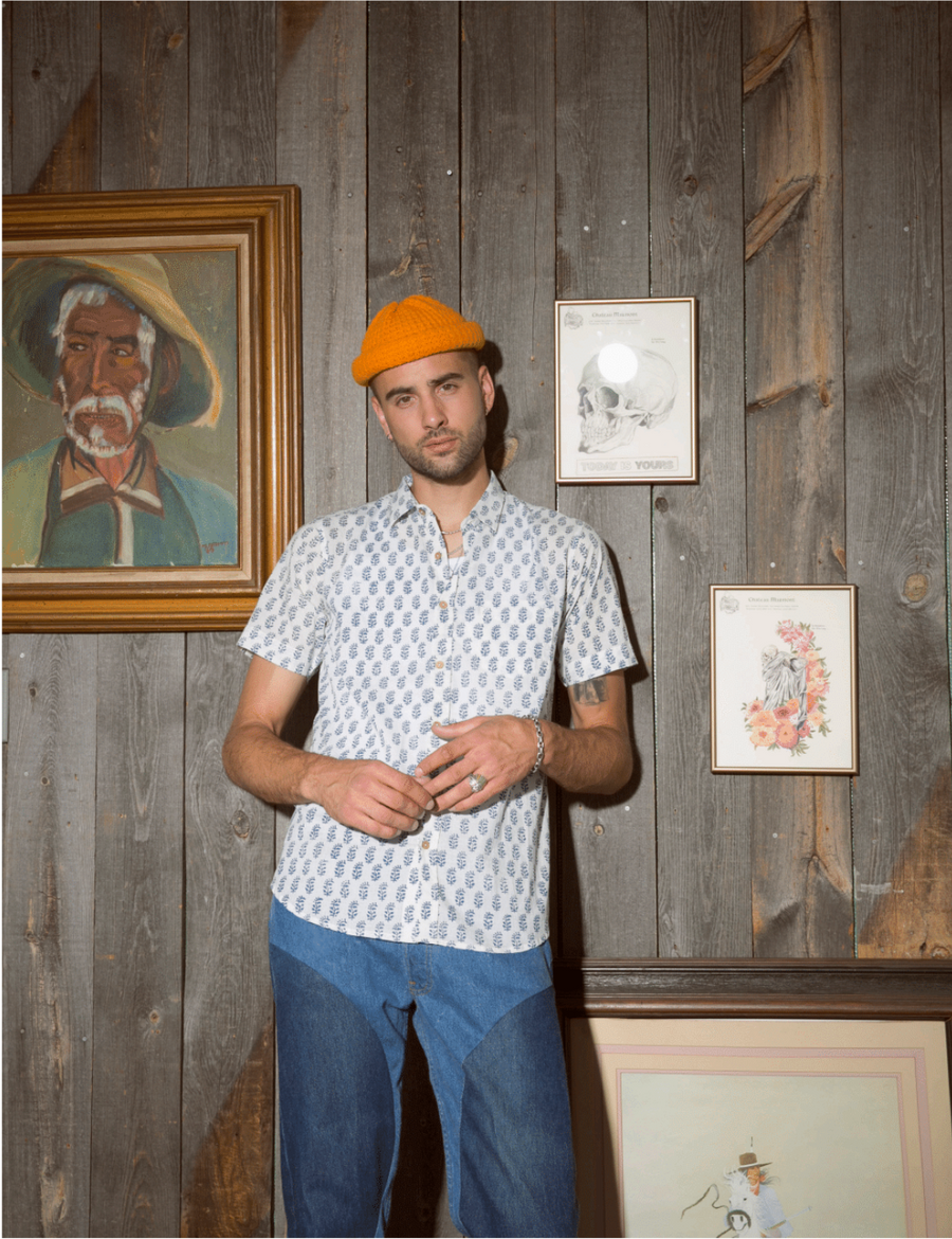 Bagru Indigo Short Sleeve Button Down