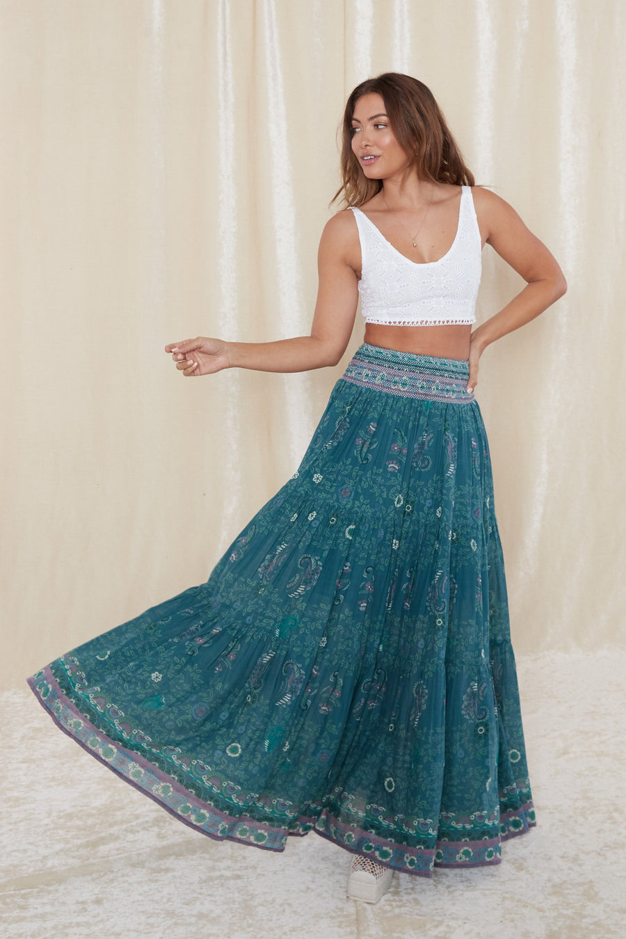 Manisha Maxi Skirt - Capri Blue