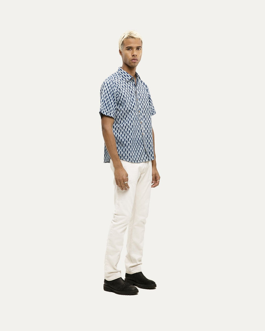 Champaran Indigo Short Sleeve Button Down