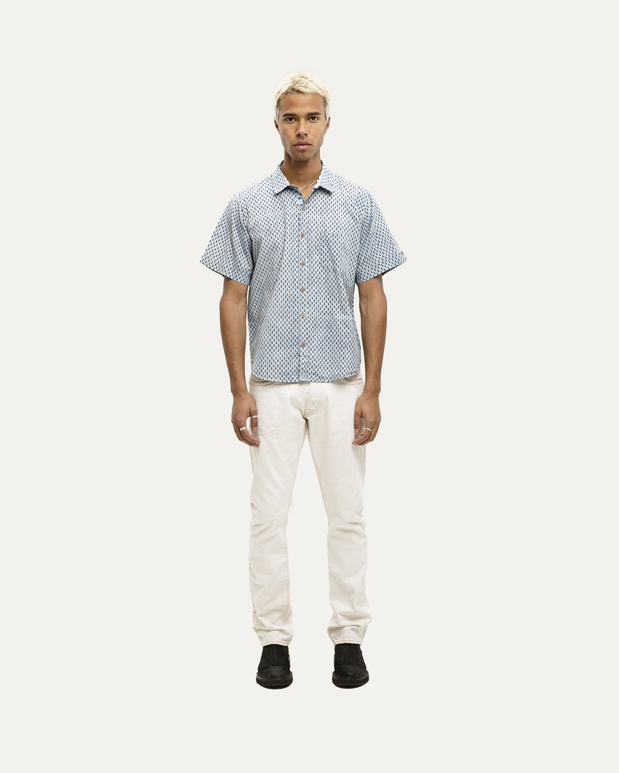 Aakash Indigo Short Sleeve Button Down