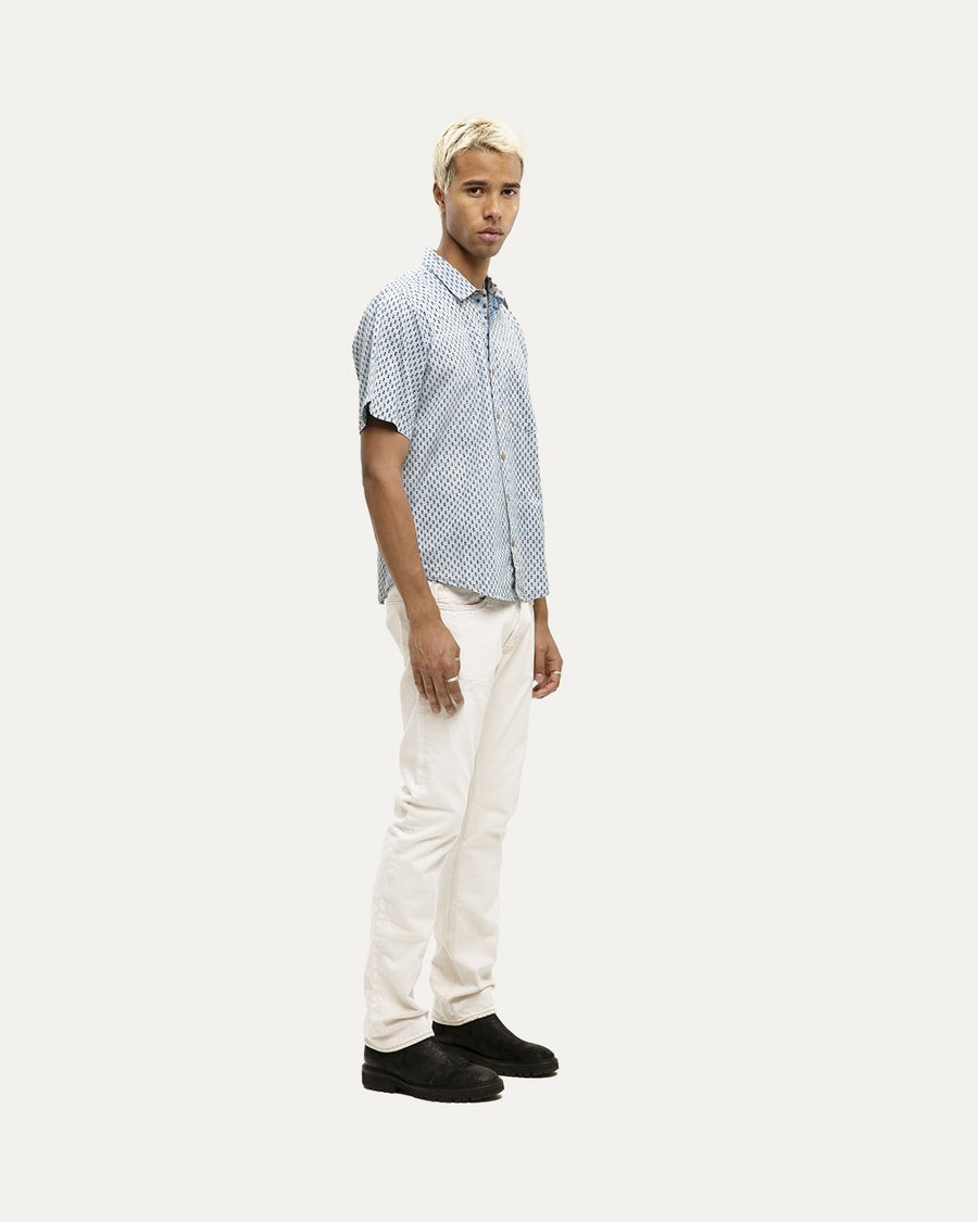 Aakash Indigo Short Sleeve Button Down