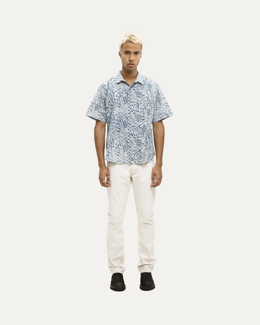 Rojdi Indigo Short Sleeve Button Down