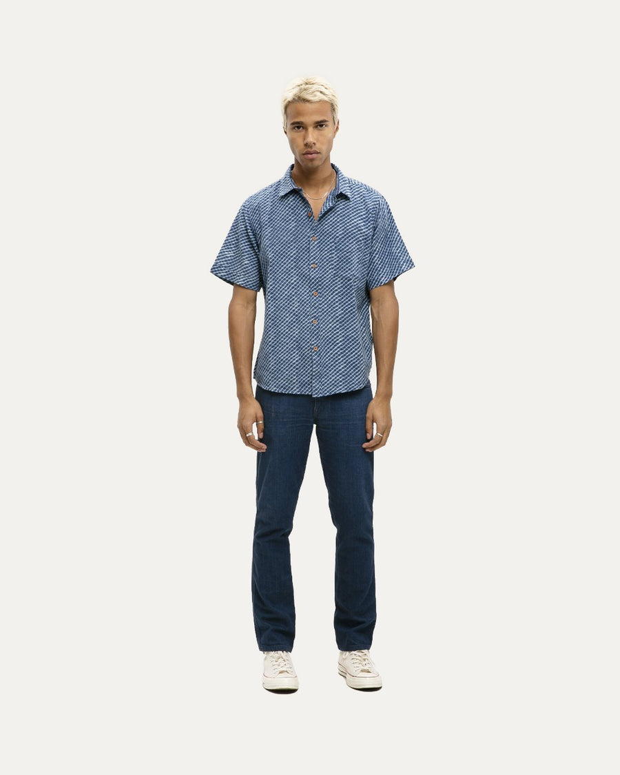 Daro Indigo Short Sleeve Button Down