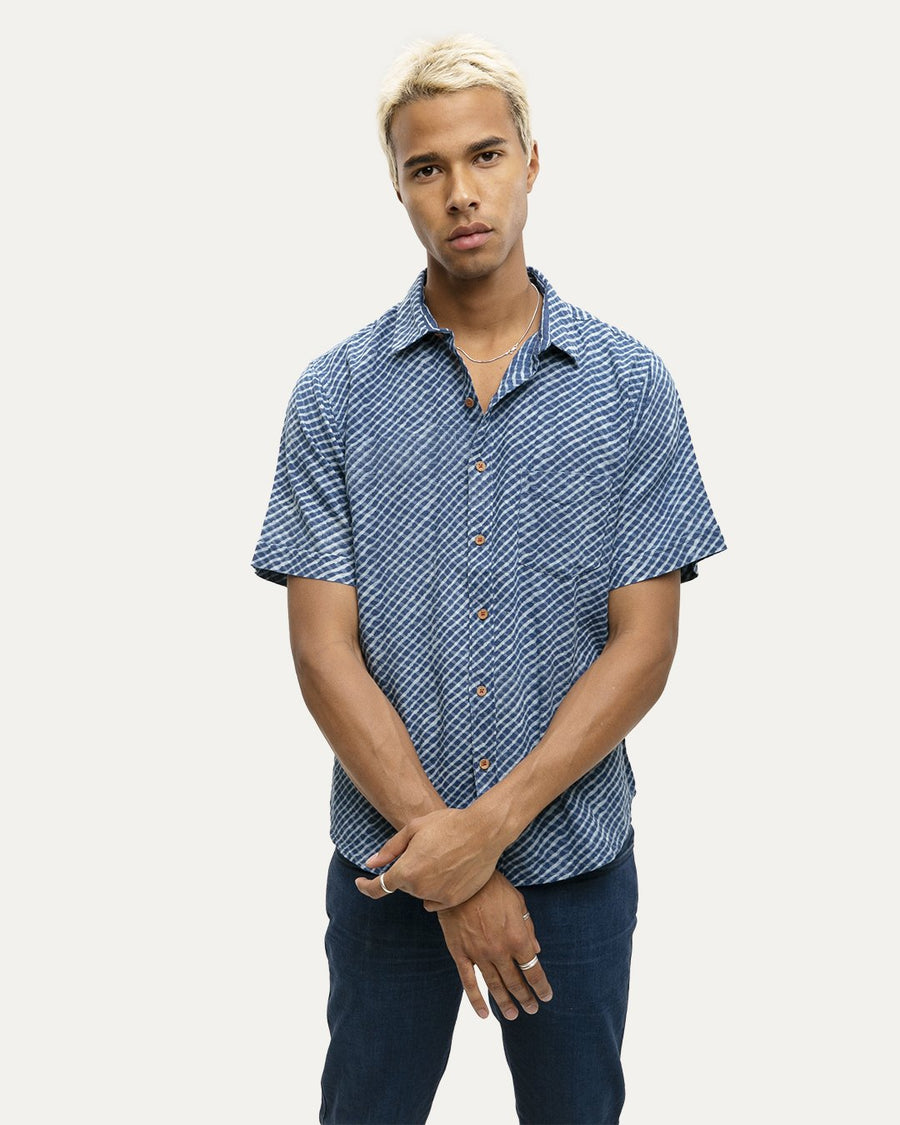 Daro Indigo Short Sleeve Button Down