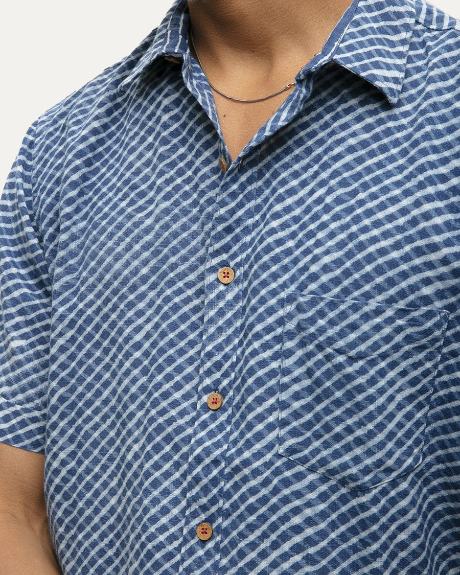 Daro Indigo Short Sleeve Button Down