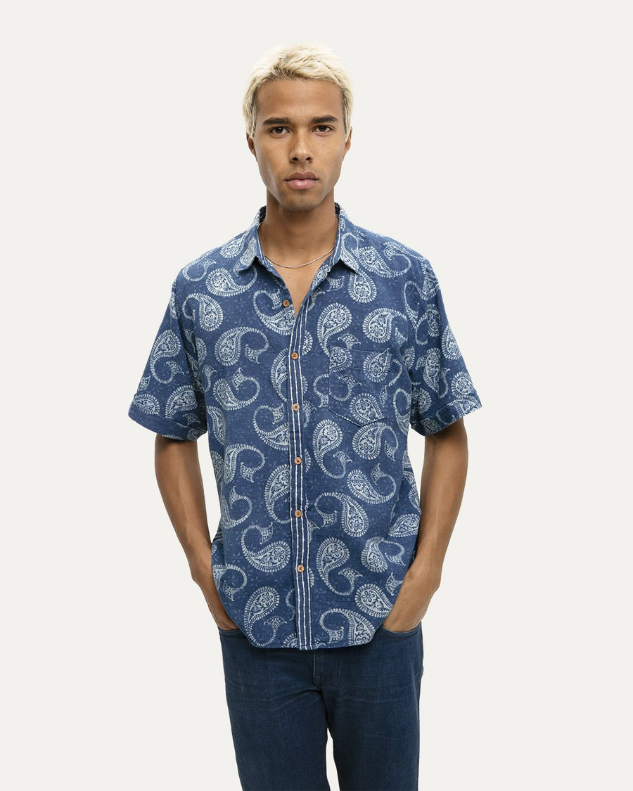 Indikon Indigo Short Sleeve Button Down