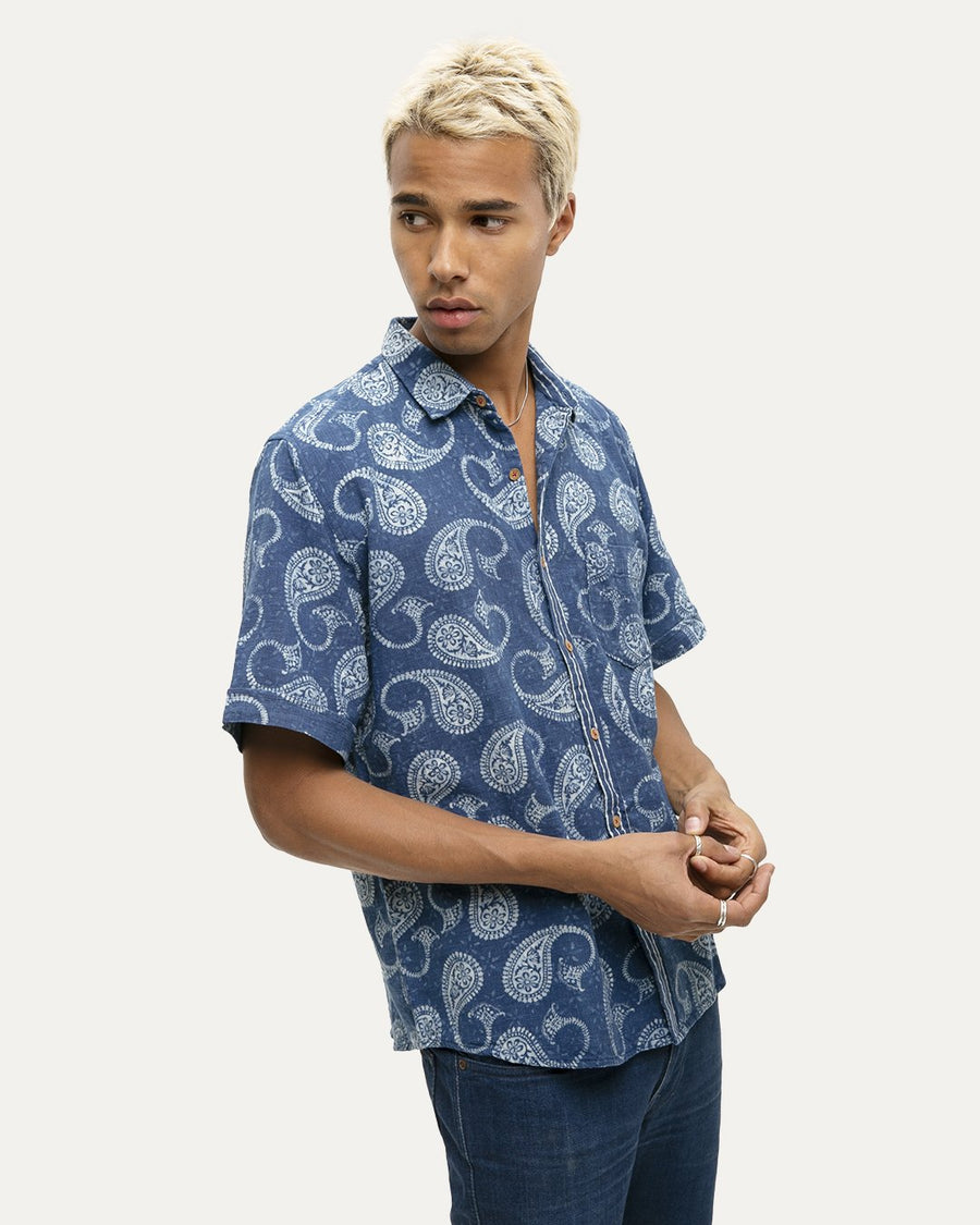 Indikon Indigo Short Sleeve Button Down