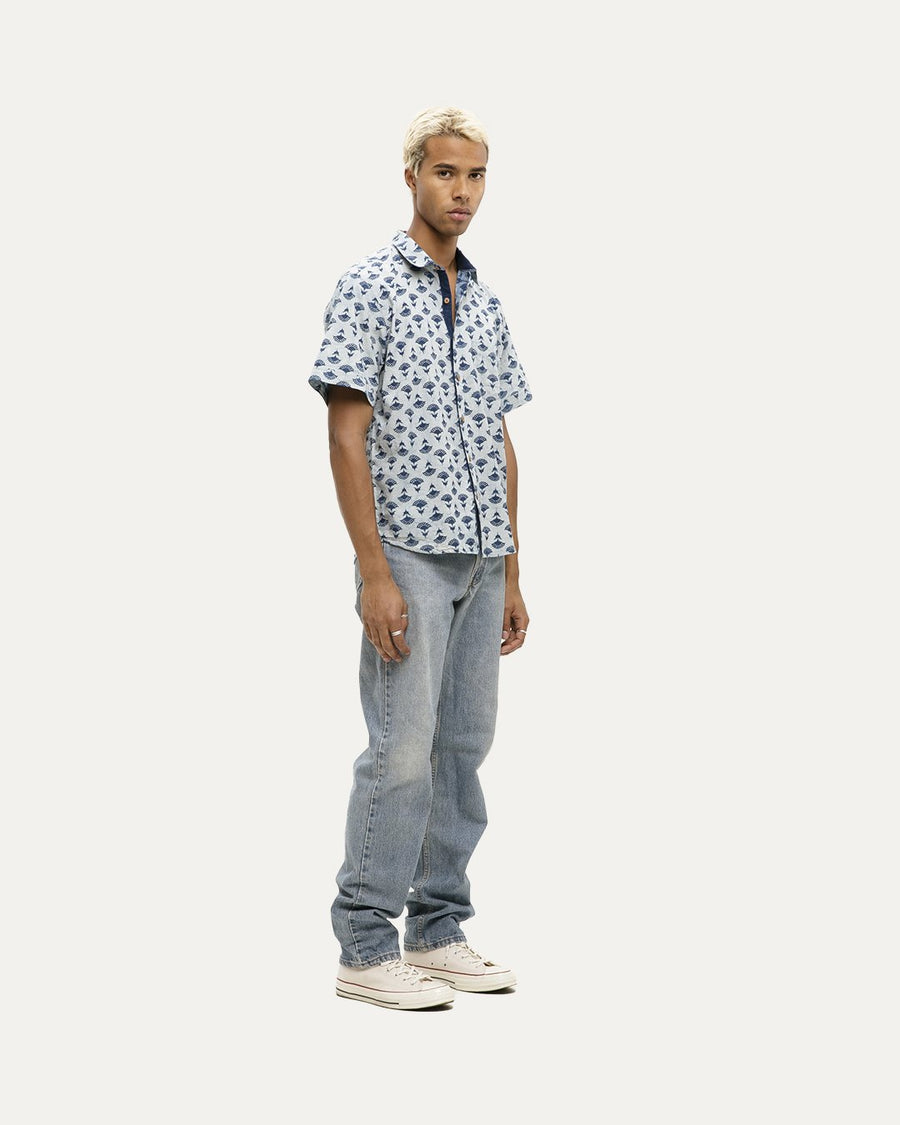 Vidroha Indigo Short Sleeve Button Down