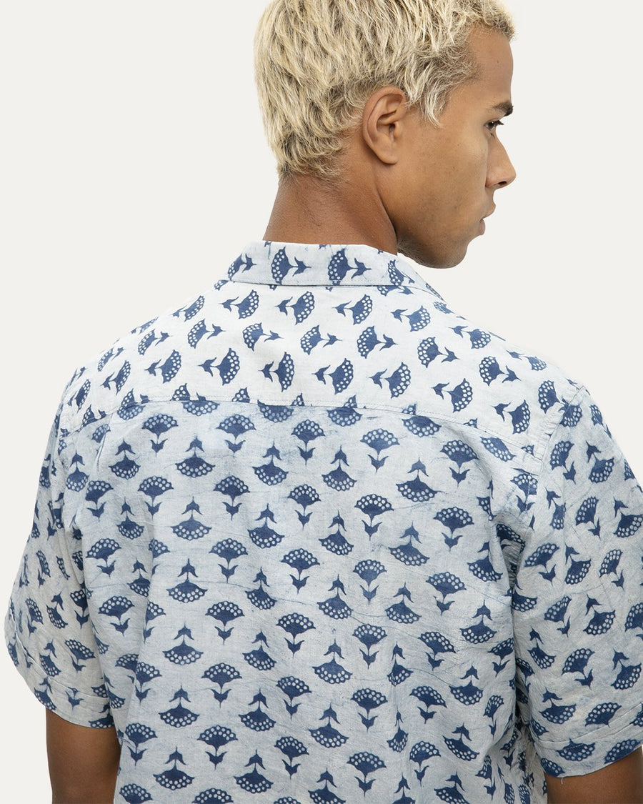 Vidroha Indigo Short Sleeve Button Down