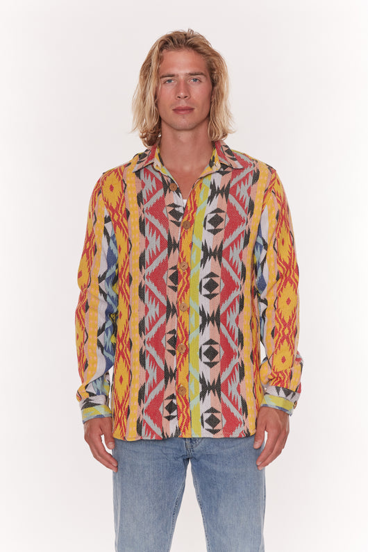 Zain Jacquard Long Sleeve Shirt Jacket